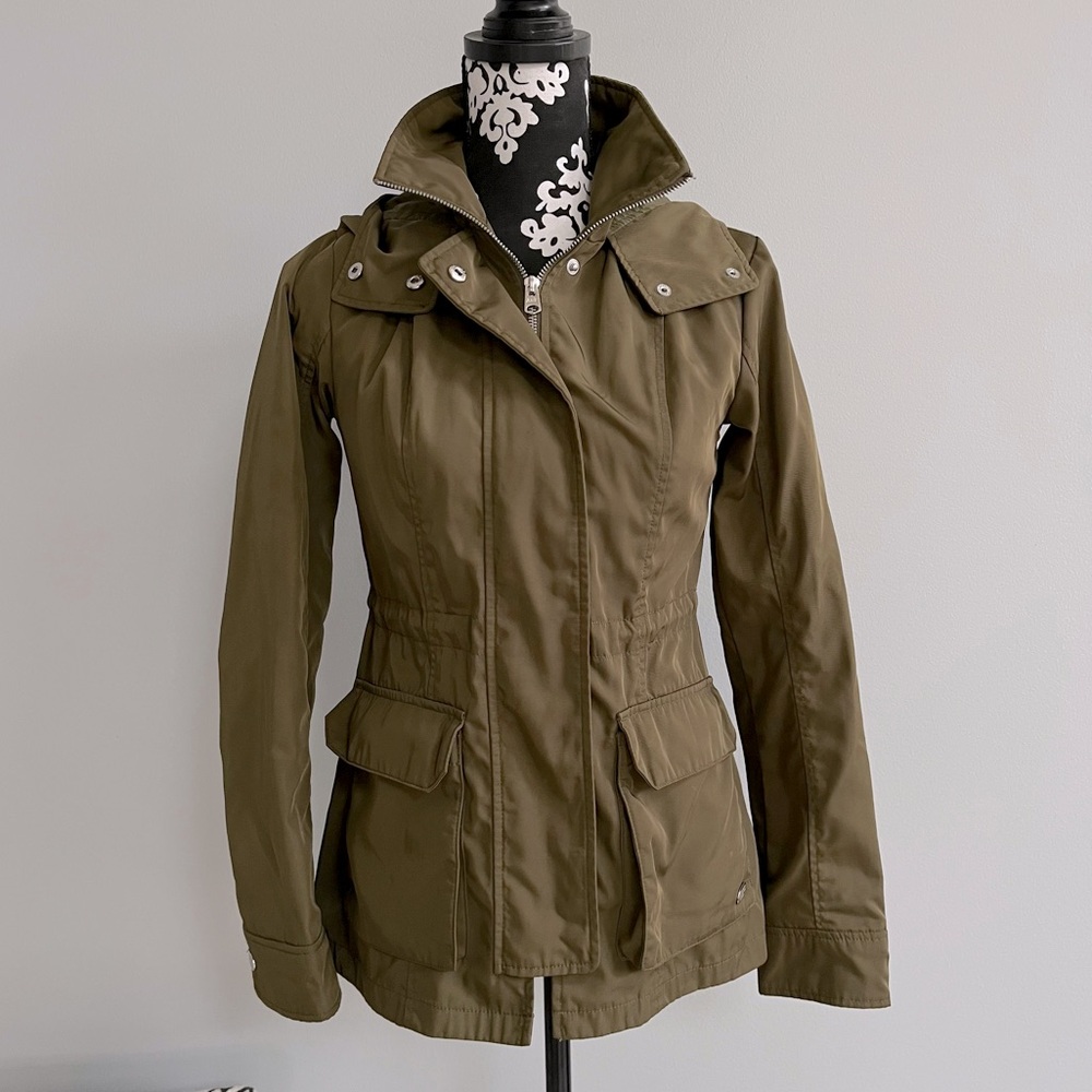Abercrombie & Fitch Women’s Nylon Parka Size XS All Weather Cinch Waist Jacket